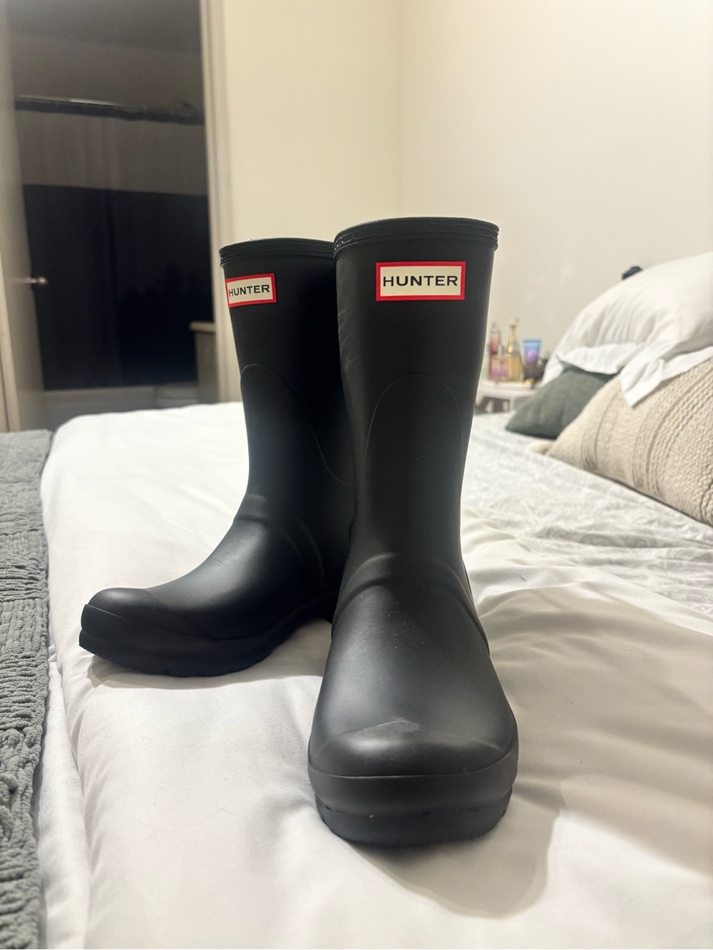 Hunter Women's Black Waterproof Short Rain Boots